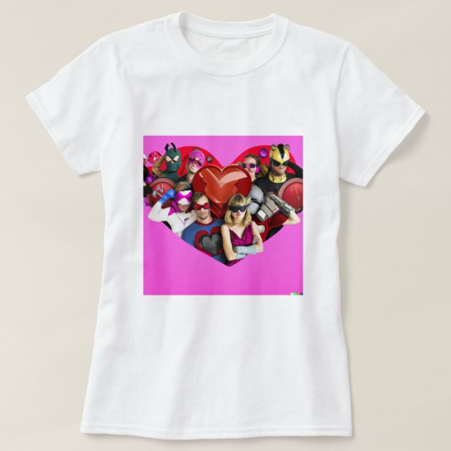 Camiseta Marvel El día de San Valentín Grupo Shot Heart Mas (Diseño del anverso)