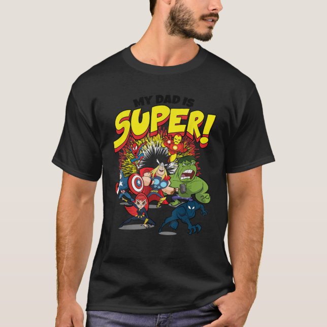 Camiseta Marvel Father s Day My Dad Is Super Avengers Break (Anverso)