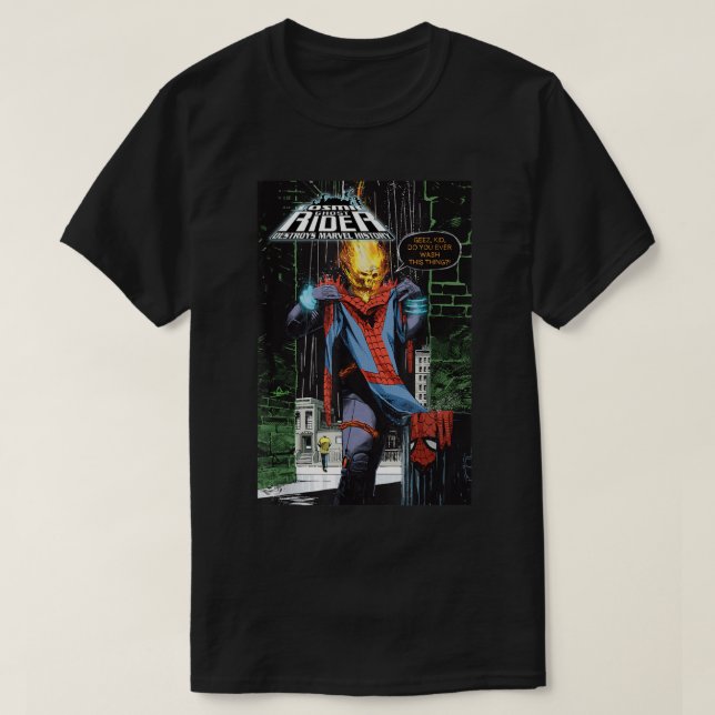 Camiseta Marvel Ghost Rider destruye Marvel History Comic B (Diseño del anverso)