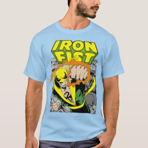 Camiseta Marvel Iron Fist Retro Comic Panel Art Punch