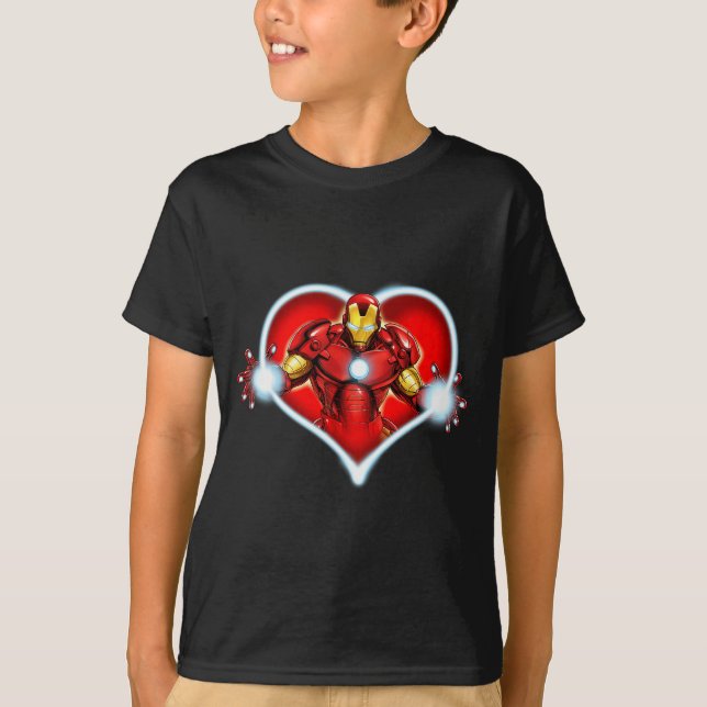 Camiseta Marvel Iron Man Heart Blaster Glow Valentine Graph (Anverso)