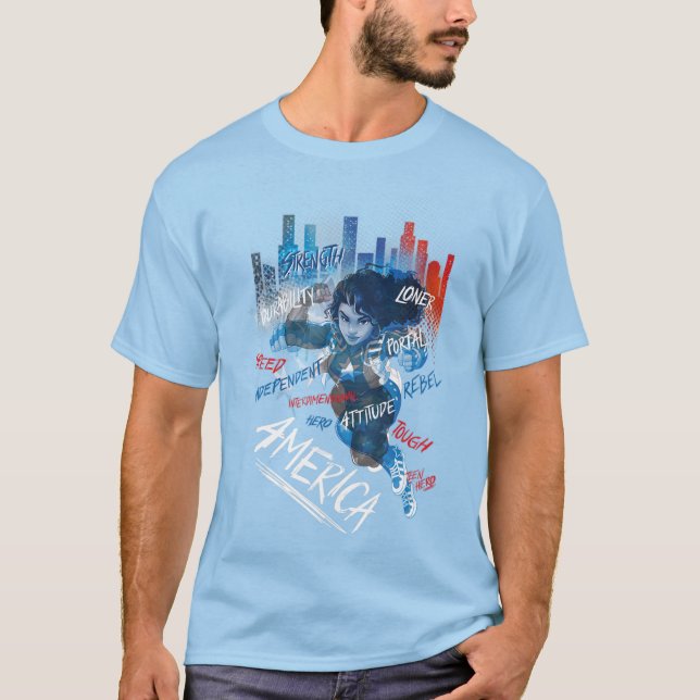 Camiseta Marvel Rising Guerreros Secretos Miss América Cháv (Anverso)