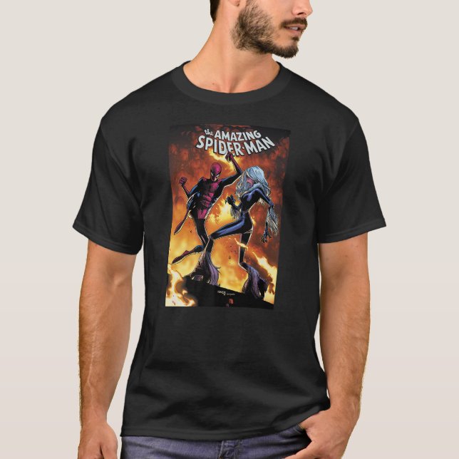 Camiseta Marvel Spider-Man Black Cat Comic Cover (Anverso)