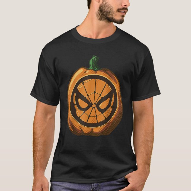 Camiseta Marvel Spider Man Halloween Pumpkin  (Anverso)