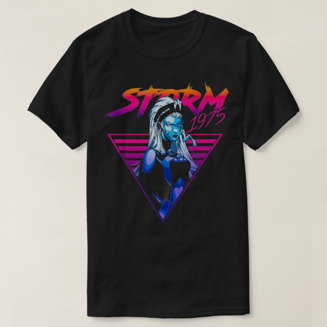 Camiseta Marvel X-Men Storm 80 Gradiente de triángulo retro (Diseño del anverso)