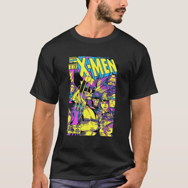 Camiseta Marvel X Men Wolverine Team Epic Neon Comic Cover (Anverso)