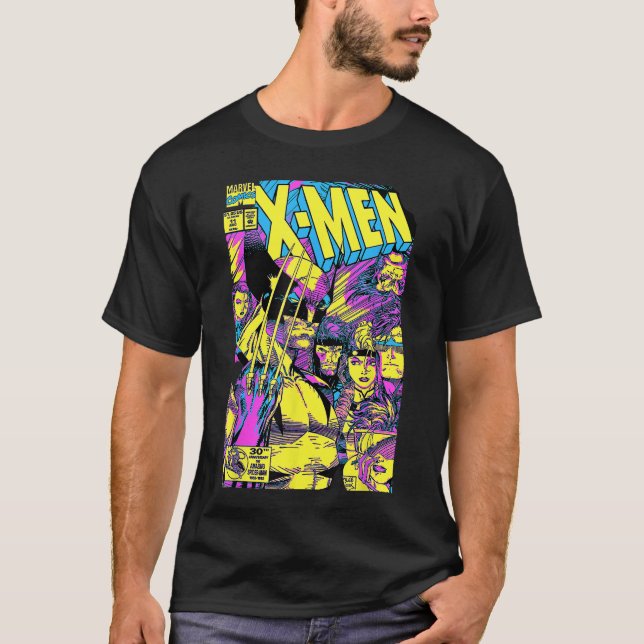 Camiseta Marvel XMen Wolverineeam Épico Neon Portada Comic  (Anverso)