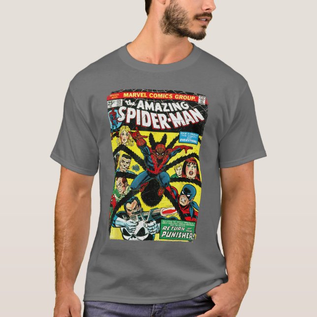 Camiseta Marvelhe Amazing SpiderMan Comic Book Cover funny (Anverso)