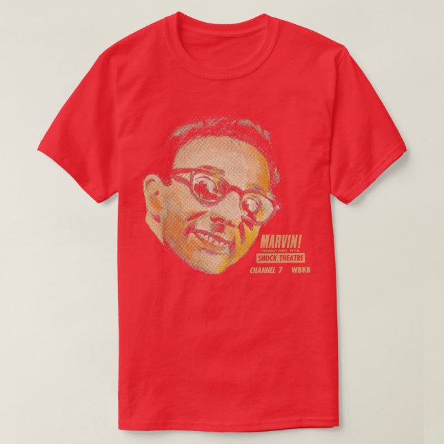 Camiseta MARVIN Horror Host Shock Theatre Chicago WBKB (Diseño del anverso)