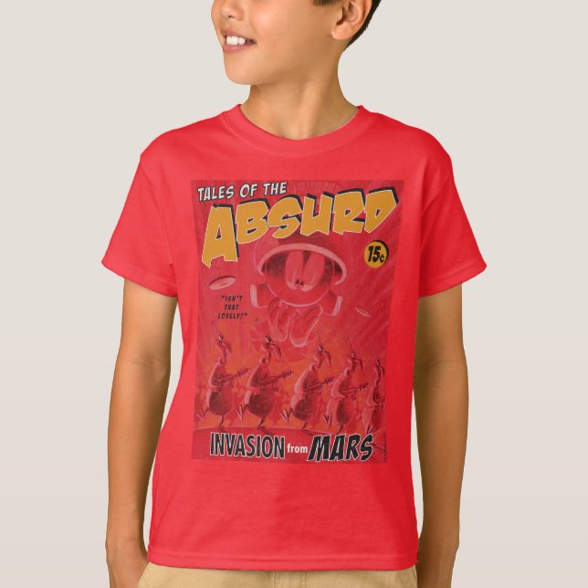 Camiseta MARVIN LA Invasión Retro MARTIAN™ Del Cómic De Mar (Anverso)