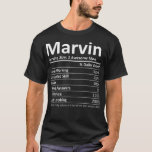 Camiseta MARVIN Nutrition Funny Birthday Personalizado Nomb<br><div class="desc">MARVIN Nutrition Funny Cumpleaños Nombre Personalizado Idea de Regalo</div>