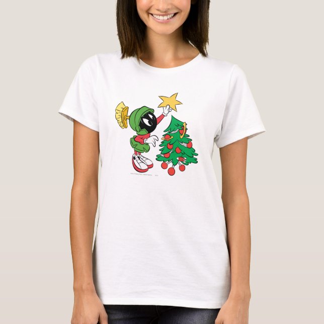 Camiseta MARVIN THE MARTIAN™ poniendo estrella en el árbol (Anverso)