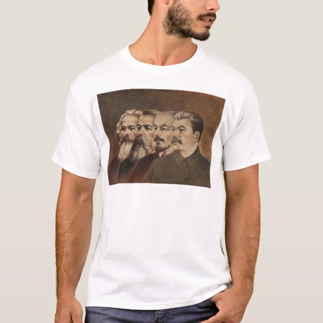 Camiseta Marx, Engels, Lenin, y Stalin (Anverso)