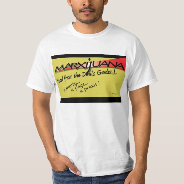 Camiseta Marxijuana: ¡Leído en el jardín del diablo! (Anverso)