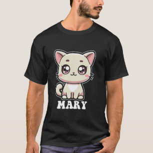Camiseta Mary Cute Kitty Cat Design para Chicas Nombre Mary