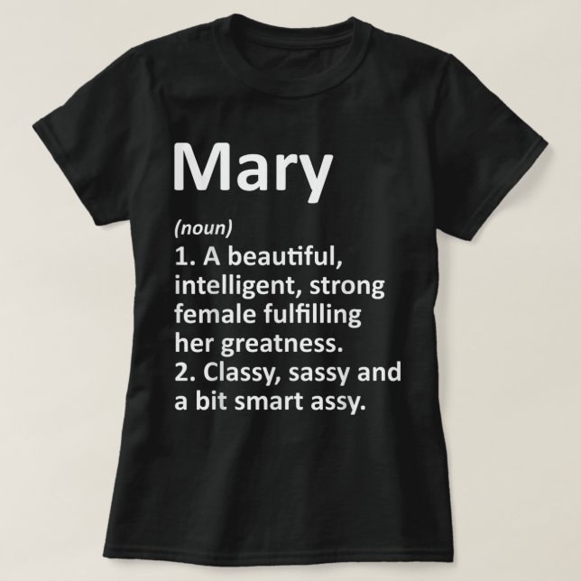 Camiseta MARY Definition Personalized Name Funny Navidades (Diseño del anverso)
