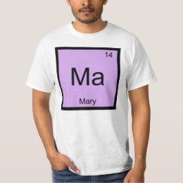 Camiseta Mary Nombre Elemento Químico Tabla periódica