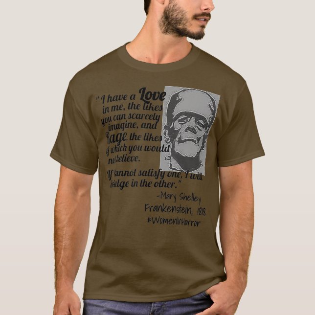 Camiseta Mary Shelley Frankentein Horror Gótico (Anverso)