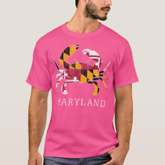 Camiseta Maryland Bandera Azul De Cangrejo De La Familia Ma