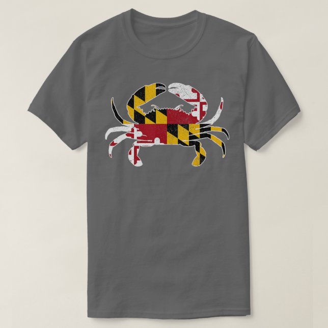 Camiseta Maryland Blue Crab Vintage Maryland Flag Prige (Diseño del anverso)