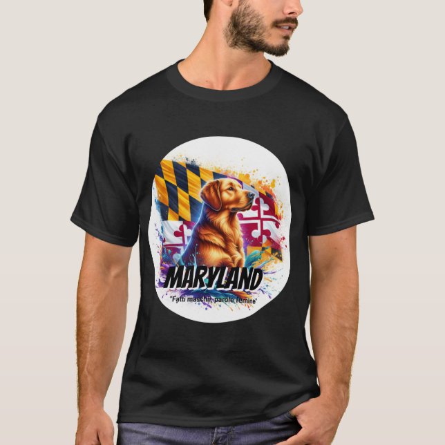 Camiseta Maryland Chesapeake Bay Retriever State Animal Wat (Anverso)