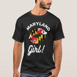 Camiseta Maryland Chica MD Estado Flag Lips Kiss Baltimore 