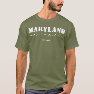 Camiseta Maryland Código Morse Est 1634 Ejército