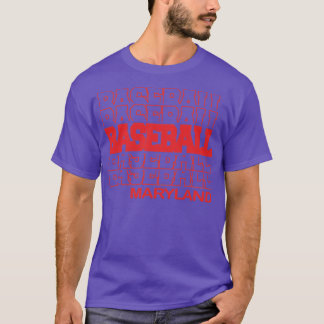 Camiseta Maryland de béisbol en letras apiladas modernas