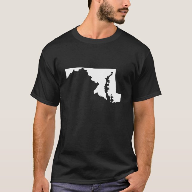 Camiseta Maryland en blanco y negro (Anverso)