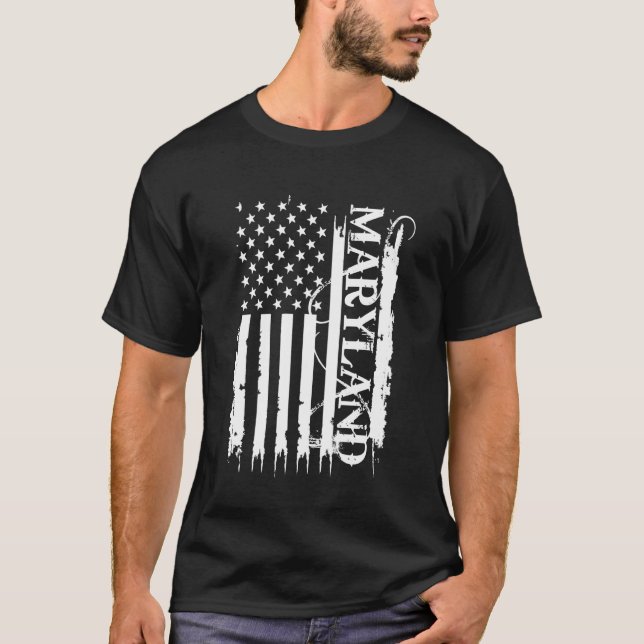 Camiseta Maryland Estados Unidos en peligro por la bandera  (Anverso)