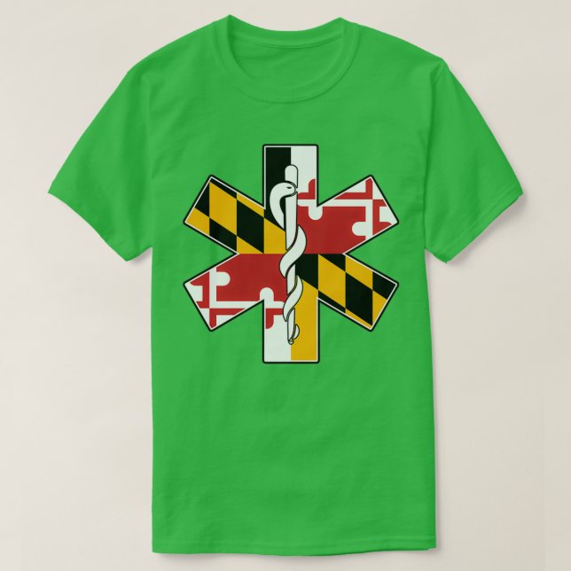 Camiseta Maryland Flag EMS Emergency Medical Services para  (Diseño del anverso)