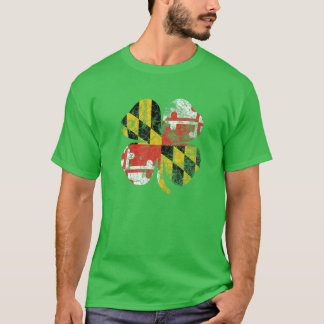 Camiseta Maryland Flag Shamrock Irish St Patricks Day Coupl