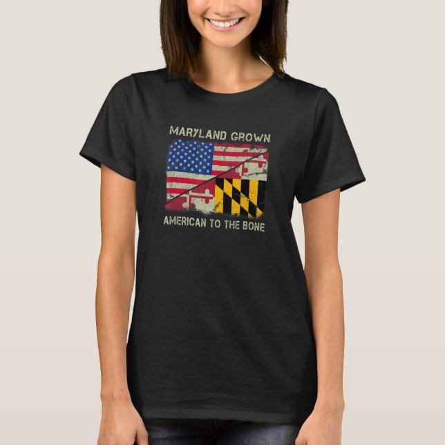 Camiseta Maryland Grown American To The Bone Home State Mar (Anverso)