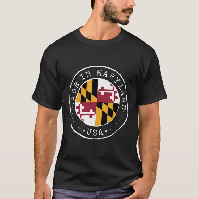 Camiseta Maryland Hoodie Vintage State Md Flag (Anverso)