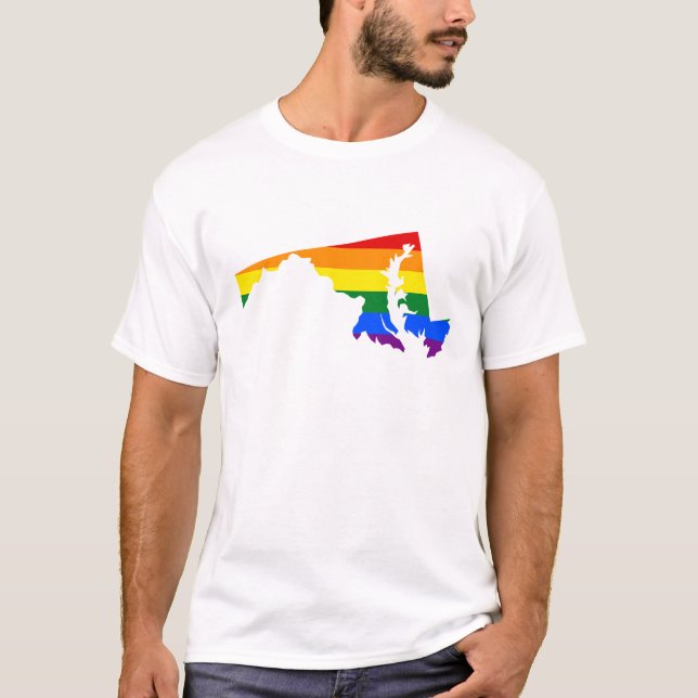 Camiseta Maryland LGBT, mapa de la bandera de los Estados U (Anverso)