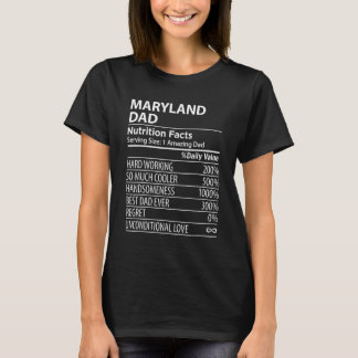 Camiseta MARYLAND MD DAD Hechos de nutrición Mens Estado de