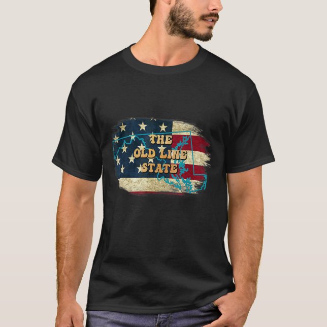 Camiseta Maryland Md Us Flag Motto (Anverso)