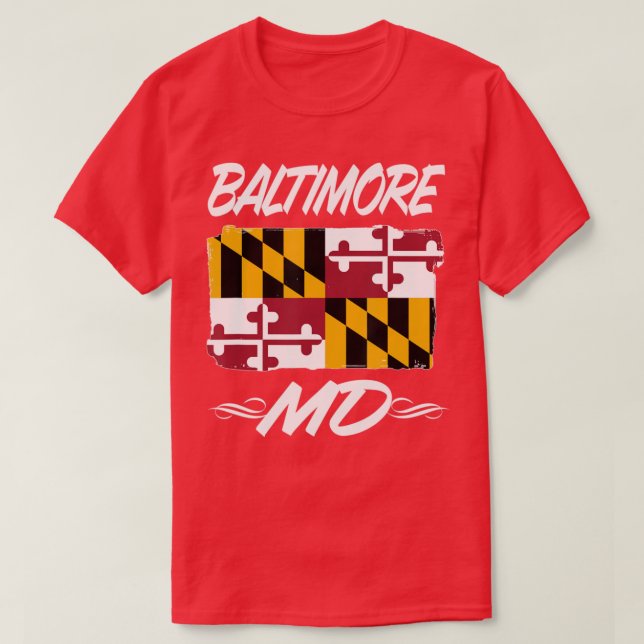 Camiseta Maryland Orgullo Amar Baltimore Con Bandera Maryla (Diseño del anverso)