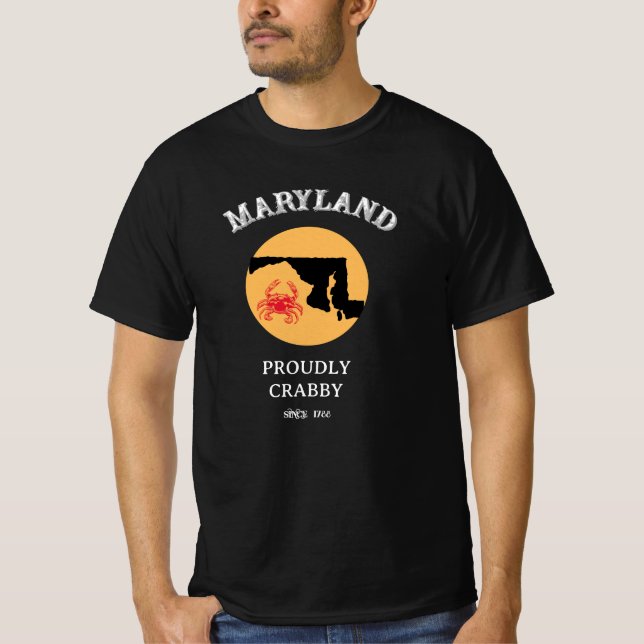 Camiseta Maryland Proudly Crabby Since 1788 T-Shirt (Anverso)