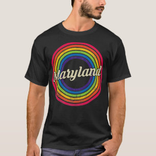 Camiseta Maryland Retro Rainbow Faded Style