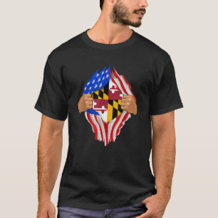 Camiseta Maryland Roots Dentro De La Bandera Estatal Shirt 