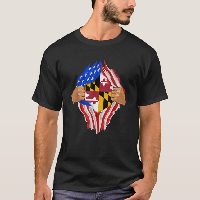 Camiseta Maryland Roots Dentro De La Bandera Estatal Shirt  (Anverso)