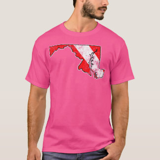 Camiseta Maryland Scuba Mapa de buceo Buceo