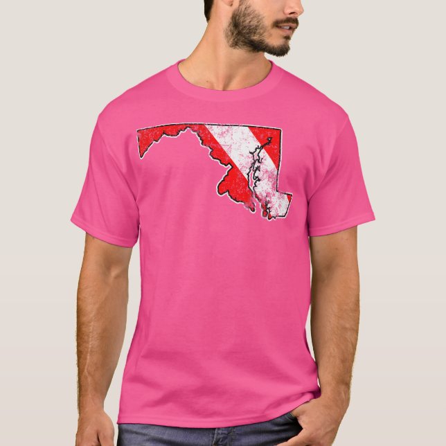 Camiseta Maryland Scuba Mapa de buceo Buceo (Anverso)