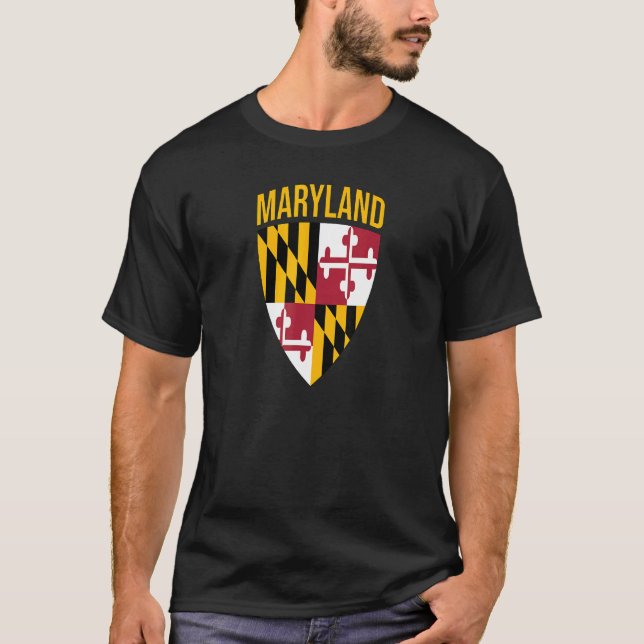 Camiseta Maryland State Flag Shield Md Baltimore Orgullo (Anverso)