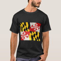 Maryland State Flag T Shirt con efecto Wave