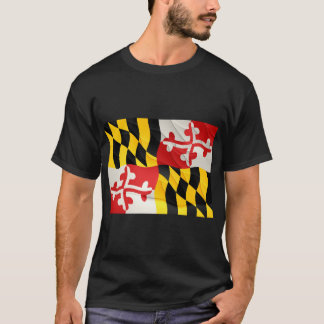 Camiseta Maryland State Flag T Shirt con efecto Wave