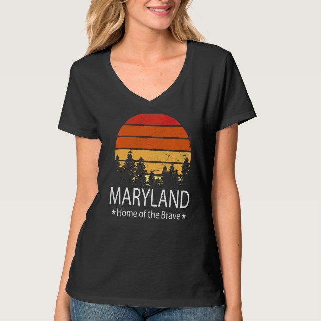 Camiseta Maryland State Home Of The Brave Maryland Love (Anverso)