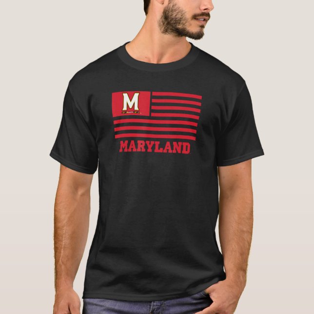 Camiseta Maryland Terrapins Bandera Patriótica Americana (Anverso)