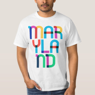 Camiseta Maryland Vintage Retro Arte Pop 80s Arcoíris